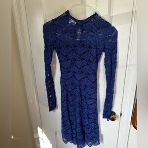 Alexis Royal Blue Long Sleeve Lace Dress